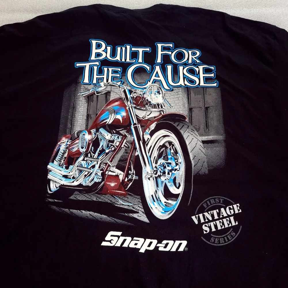 SNAP-ON Built For The Cause Motorcycle Vintage Steel Graphic T-shirt Men 2XL. - Picture 1 of 8